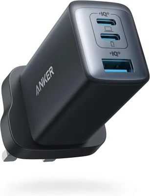 شاحن أنكر نانو II 65 واط من نوع GaN، شاحن USB C سريع 3 منافذ للكمبيوتر المحمول ماك بوك وإيباد برو والهواتف الذكية جالاكسي S26/S24، أبيض