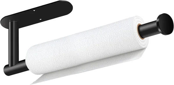Paper Towel Holder, Stainless Steel Black, Wall Mount for Kitchen, Bathroom