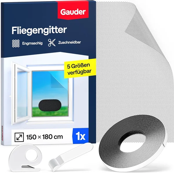 GAUDER Fly Screen for Windows - Insect Protection No Drilling