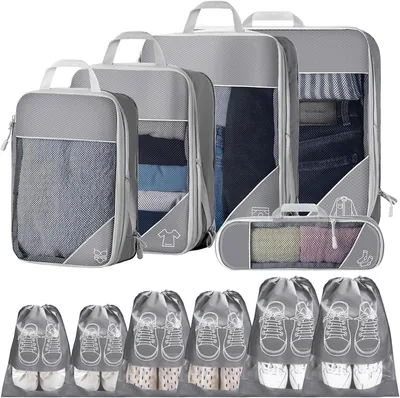 9PCS Compression Packing Cubes Suitcase Organizer Best Deal
