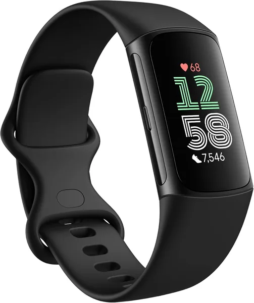 Google Fitbit Charge 6 Advanced Health and Fitness Tracker with Built-in GPS, Stress Management Tools, Sleep Tracking, 24/7 Heart Rate and more -- Black/Black
