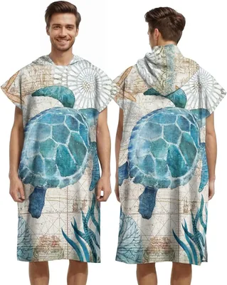 LOMTRATS Snelle Droge Surf Poncho Badhanddoek Hoodie voor Mannen Vrouwen, Zwemmen Strand Surfen Duiken Therme Bad