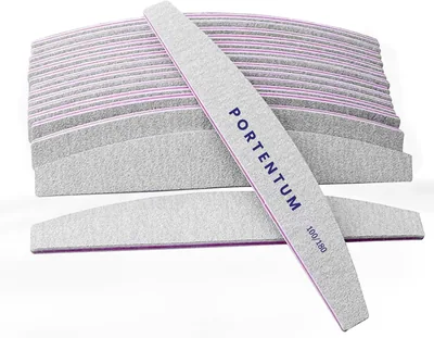 Portentum 16 stk Profesionell Nagelfil Set, 100/180 Dubbel Sides Washbar Fil, Ideal för Gel och Acryl, Salon - Best Deal