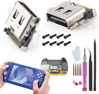 Nintendo Switch Lite 2-Pack Dock Connector Charge Port NS Lite HDH-001 USB Type C
