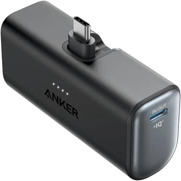 Anker Nano Power Bank (22.5 W, Built-In USB-C Connector) (Mobile Battery, 5,000 mAh, Small Compact)