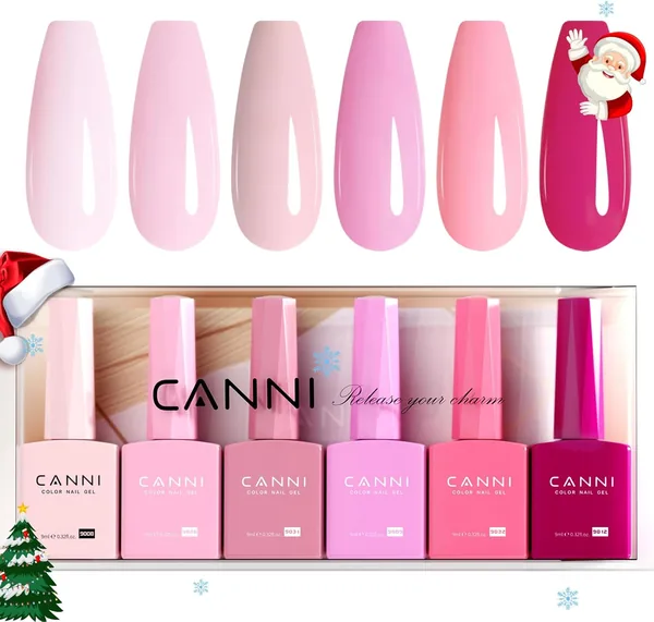 CANNI Semi-Permanent Gel Vernis à Ongles 6 Couleurs Set UV Vernis à Ongles Rose Violet pour Manucure - 46% de réduction