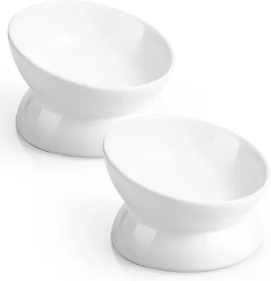 LoeJan Raised Cat Food Dish, 150ml Ceramic Elevate