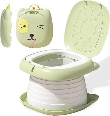 Seggiolino per Bambini Pieghevole - Potty Portatile per Viaggi, Campeggio o Uso Domestico con Dispenser