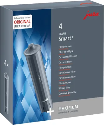 JURA Original CLARIS Smart+ filtercartridge met automatische filtersherkenning - TÜV-gecertificeerde hygiëne - 4 stuks - 25066 Best Deal