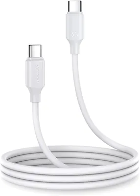 كابل شحن وتزامن Joyroom JR-S-CC060A9 USB-C إلى USB-C PD 3.0 سريع 60 واط، 1 متر أبيض - خصم 35%