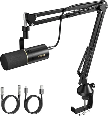 Microphone TONOR USB/XLR Dynamique à Armature Cardioïde pour Podcasting, Gaming, Diffusion, Enregistrement Vocal et Chant - Meilleur Prix