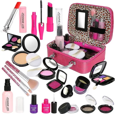 Juguetes de Maquillaje Simulación para Niñas | Set de 21 Piezas de Maquillaje Falso No Tóxico con Bolsa de Compras