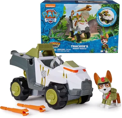 Paw Patrol Jungle Pups Tracker's Monkey Vehicle Toy Truck with Action Figure