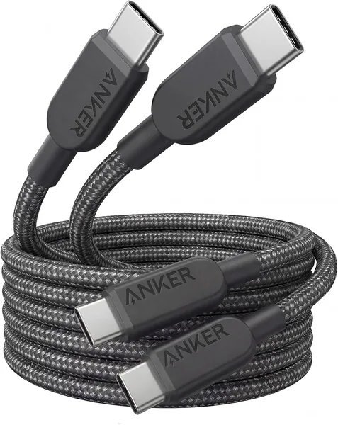 Anker 240W USB C to USB C Cable (2Pack,6ft/1.8m), USB C Charger Cable Fast Charge for MacBook Pro, iPhone 17/16/15, iPad Pro, Samsung Galaxy,and More(USB 2.0)