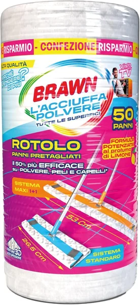 Brawn HQ Roll with Pre-Cut Cloths for Standard Brooms and Maxi Brooms