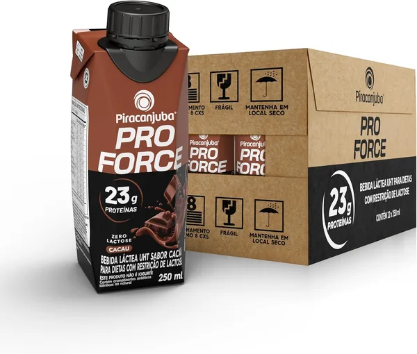 Piracanjuba ProForce 23g de Proteínas Zero Lactose Sabor Cacau - 12 Unidades de 250ml Best Deal