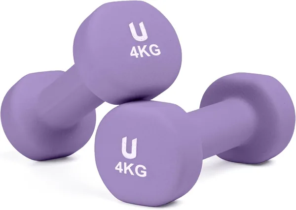 unycos Cast Iron/Neoprene 1-10kg Hexagonal Non-Slip Weight Set