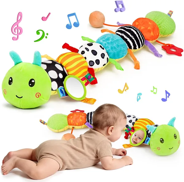 Baby Sensory Toy Music Animal Stuffed Plush Caterpillar