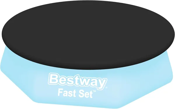 Bestway Fast Set Rund Pooltäckning för Inflatabel Övervattad Ring, 2.44m, Schwarz - 47% avraking