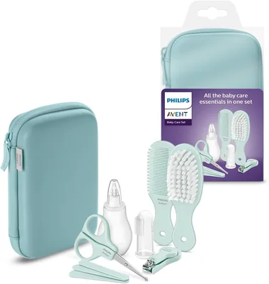 Philips Avent Babyvårdsset - Nionde Set med Nagelknippar, Skäror, 3 Nagelfiler, Kamma, Hårborster, Nasaspugning och Fingernagelknipper - 13% Off