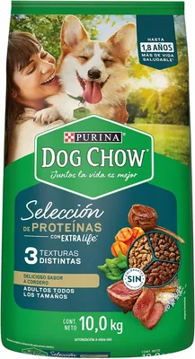 Croquetas Dog Chow Purina Selección de Proteínas Cordero 10Kg para Perro Adulto