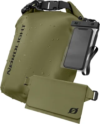 Nordlight Vattendrunk Dry Bag med Telefonfack och Tålbag - (10L, Olivgrön) | 10% Off