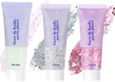 Gel liquide URAQT Mermaid Glitter, gel pour le visage, les cheveux et le corps - Festival Cosmétiques Maquillage Nail Art Long Tenue Sparkling