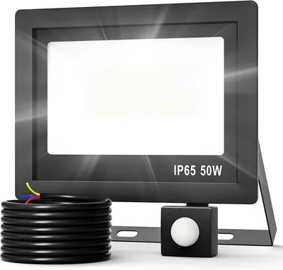 Realky 50W Fari LED Esterni con Sensore di Movimento, IP65 Impermeabile, 5000LM, 72 LED 6500K Bianco Freddo - 19% Sconto