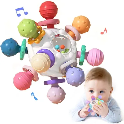 Balle de dentition pour bébé - Jeu d'apprentissage sensoriel, 0-3 mois - Cadeau éducatif