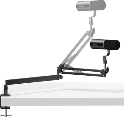 Tonor Bras de Microphone, Bras Microphone Premium à Faible Profil pour Streaming, Enregistrement, Rotatif 360° et Pliable 90°