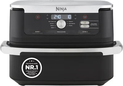 Ninja Foodi FlexDrawer Dual Zone Heißluftfrittierer, Schwarz AF500EU | Frittiergerät mit 10,4 Fächern und entfernbarem Trenner