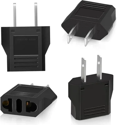 Adaptadores de enchufe Clomnpe 4 piezas: Europeo a Americano y Español a Americano, Tipo C/E/F/L/N a Tipo A para Viajeros - 5% de Descuento