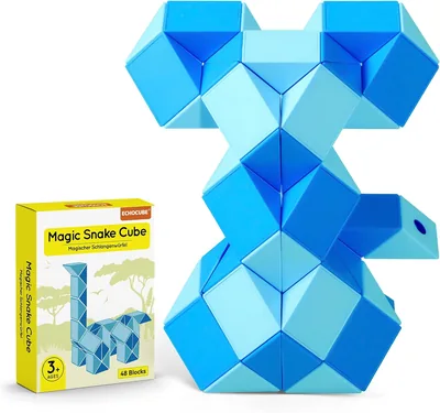 Echocube Magiczny Wąż 48 Bloków - BU, Puzzle z Wężem Magicznym, Edukacyjna Zabawka, Tworzywo i Kreatywność