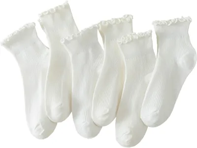 Hstyle Ruffle Socks Women 6 Pairs Cute Ankle Socks Best Deal