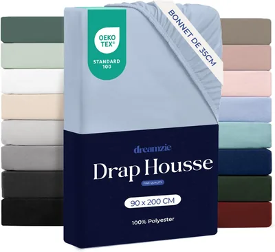 Dreamzie - Housse de matelas ajustée pour enfants 90 x 200 cm | Microfibre ultra douce - Oeko-Tex | Confort, respirante