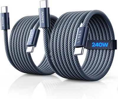 LISEN Cable USB C 240W - 2M 2 Unidades | Carga Rápida Tipo C, Compatible iPhone