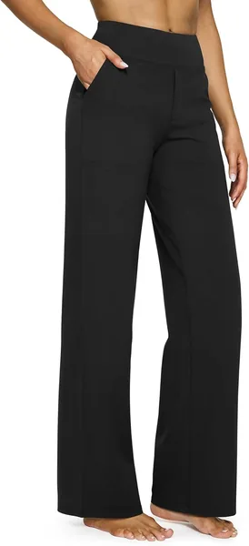 G4Free Wide Leg Pants for Women Yoga Dress Pants with Pockets High Waist Work Business Casual Sweatpants