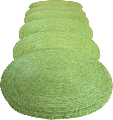 Mantel Individual De Palma Artesanal Ovalado Verde Manzana 30 x 40 cm Best Deal