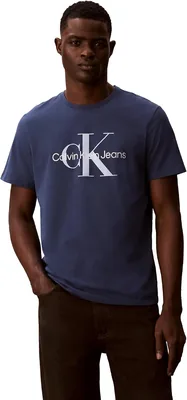 Calvin Klein Men's T-Shirt Dark Sapphire Monogram