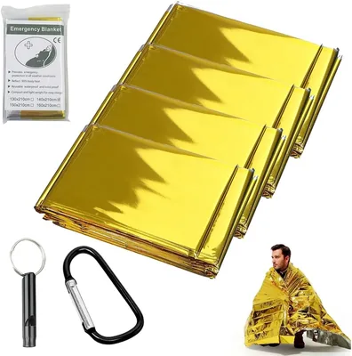 Bavooty Emergency Thermal Anti-Heat Survival Blanket 210 x 160 cm Lot6 | Or et Argent, Isolation Chaude/Froide, Réutilisable, Idéal pour