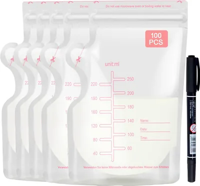 Sacos de Almacenamiento de Leche Materna, 100 Bolsas Congelables para Leche