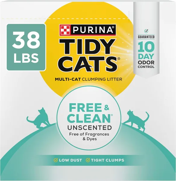 Purina Tidy Cats Free and Clean Unscented Clumping Cat Litter 38 lb