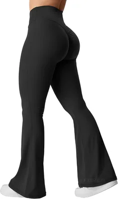 YEOREO Kalie Flare Scrunch Leggings Women V Cross Waist Bootcut Workout