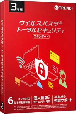 トレンドマイクロ ウイルスバスター トータルセキュリティ スタンダード 3年版 PKG 19% Off