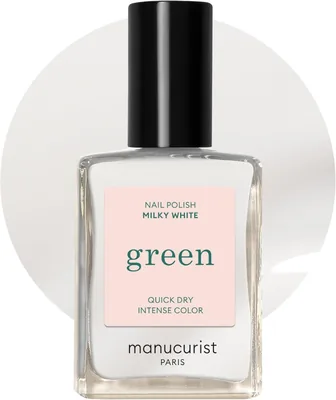 Vernis à ongles Manucurist Green Milky White - 9-Free, Vegan et Sourcing Organique pour Manicure Professionnelle