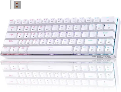 Clavier mécanique sans fil TMKB T63 pour jeux, 60% avec éclairage RGB