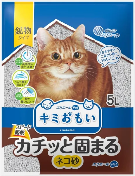 Elleair Pet Kimi-omoi Clumping Cat Litter, 1.6 gal (5 L)