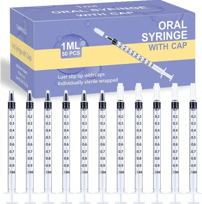 THINKPRICE 1ml Sterile Syringes with Caps for Medicine Dropper, Best Deal