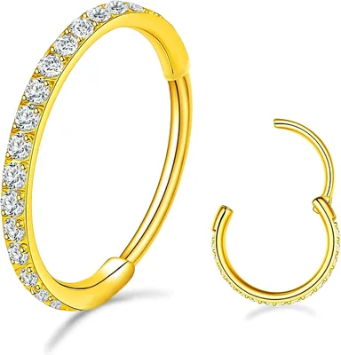 SmileBelle 14K Gold Nose Ring Hoop 20G Septum Ring - Best Deal