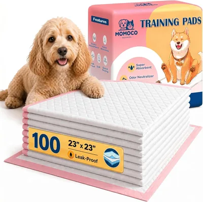MoMoCo Pink Puppy Pads 24"x24" - 100 Count Dog Training Pads Best Deal